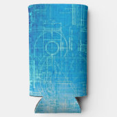 Rafraîchisseur Pour Canette Slim Retro Blueprint Seltzer peut refroidir (Verso)