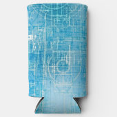 Rafraîchisseur Pour Canette Slim Retro Blueprint Seltzer peut refroidir (Recto)