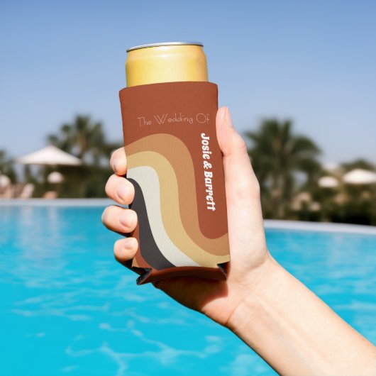 Rafraîchisseur Pour Canette Slim Retro Super les années 70 Funky Personnalisé Boho (Piscine in situ)