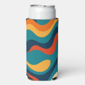 Rafraîchisseur Pour Canette Slim Retro Wavy Pattern Modern Abstract  (Seltzer Verso)