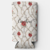 Rafraîchisseur Pour Canette Slim Romantic Red Roses Floral (Recto)