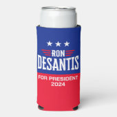 Rafraîchisseur Pour Canette Slim Ron DeSantis pour le Président 2024 - Campagne (Seltzer Recto)