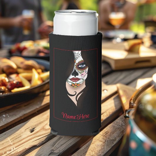 Rafraîchisseur Pour Canette Slim Rosa Sugar SKull