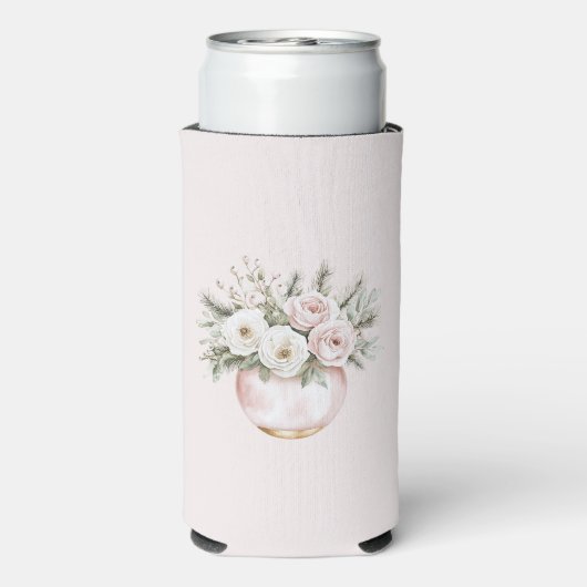 Rafraîchisseur Pour Canette Slim Rose Florale Blush (Seltzer Verso)