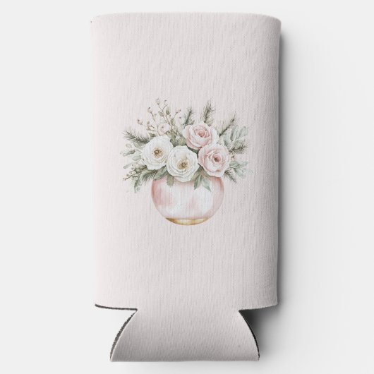 Rafraîchisseur Pour Canette Slim Rose Florale Blush (Verso)