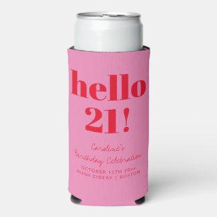 Rafraîchisseur Pour Canette Slim Rose gras et rouge moderne 21e anniversaire person