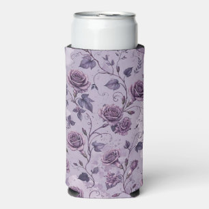 Rafraîchisseur Pour Canette Slim Rose Lavande Poussiéreuse Teintes Rêveuses Florale