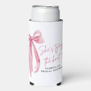 Rafraîchisseur Pour Canette Slim Rose Pâle Nœud Elle Attache le Nœud Réception de M