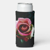 Rafraîchisseur Pour Canette Slim Rose rouge peinte à l'huile (Seltzer Recto)