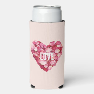 Rafraîchisseur Pour Canette Slim Rose rouge pétales Floral Amour