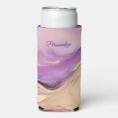 Rafraîchisseur Pour Canette Slim Rose violet moderne et or (Seltzer Recto)