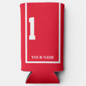 Rafraîchisseur Pour Canette Slim Rouge avec Cheval Blanc 1 Saddle Tissu Personnalis (Recto)