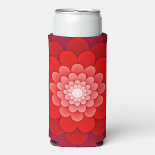 Rafraîchisseur Pour Canette Slim Rouge Floral Mandala-58566