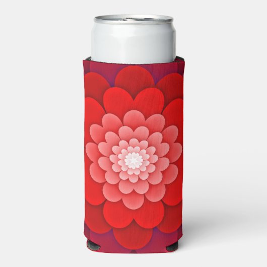 Rafraîchisseur Pour Canette Slim Rouge Floral Mandala-58566 (Seltzer Recto)