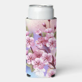 Rafraîchisseur Pour Canette Slim Sakura rose sur la peinture Arrière - plan (Seltzer Recto)