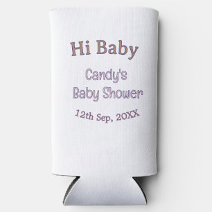 Rafraîchisseur Pour Canette Slim salut bébé fête bleu nom date maron moderne tendan