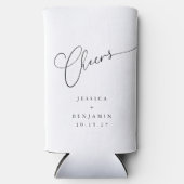 Rafraîchisseur Pour Canette Slim Salutations minimum noir blanc Script personnalisé (Recto)