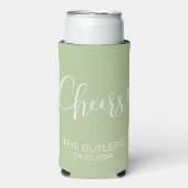 Rafraîchisseur Pour Canette Slim Santé! Sage Green Mariage Seltzer Can Cooler (Seltzer Recto)