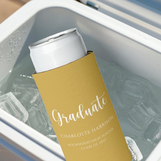 Rafraîchisseur Pour Canette Slim Script de la fête de graduation Décontracté simple