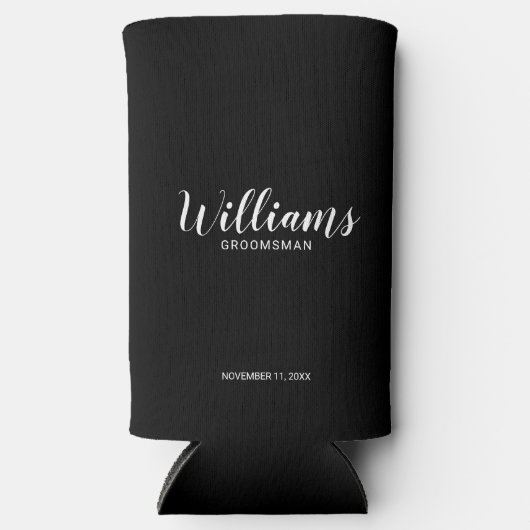 Rafraîchisseur Pour Canette Slim Script Moderne Cuisinière personnalisée (Recto)