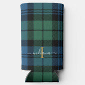 Rafraîchisseur Pour Canette Slim Script Monogramme Plaid Tartan Rustique Personnali (Verso)