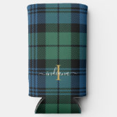 Rafraîchisseur Pour Canette Slim Script Monogramme Plaid Tartan Rustique Personnali (Recto)