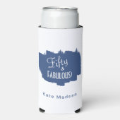 Rafraîchisseur Pour Canette Slim Script rétro Cinty & FABULOUS Bleu (Seltzer Recto)