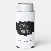 Rafraîchisseur Pour Canette Slim Script rétro Cinty & FABULOUS Noir & Blanc (Seltzer Verso)