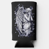 Rafraîchisseur Pour Canette Slim Sculpture d'un ange larmant - avec des éclaboussur (Recto)