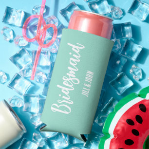 Rafraîchisseur Pour Canette Slim Seafoam Stylisé Mariage Bridesmaid