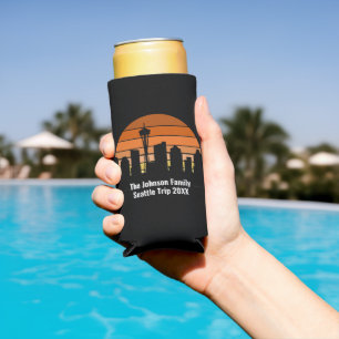 Rafraîchisseur Pour Canette Slim Seattle Skyline Sunset Personnalisé