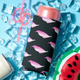 Rafraîchisseur Pour Canette Slim Silhouette de pingouin rose