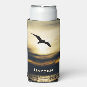 Rafraîchisseur Pour Canette Slim Silhouette Flying Bird Sunset Personnalisé
