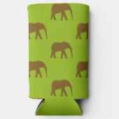 Rafraîchisseur Pour Canette Slim Silhouettes d'éléphant brun mignonne vert (Recto)