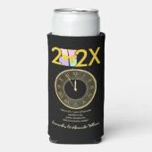 Rafraîchisseur Pour Canette Slim Simple Elegant New Year's Eve Gift Box Bow (Seltzer Recto)