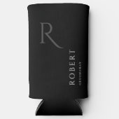 Rafraîchisseur Pour Canette Slim Simple Groomsman Monogram Nom Mariage (Recto)
