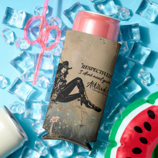 Rafraîchisseur Pour Canette Slim Sip slow, rester cool cowgirl / Can cool