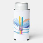 Rafraîchisseur Pour Canette Slim Ski d'hiver (Seltzer Recto)