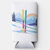 Rafraîchisseur Pour Canette Slim Ski d'hiver (Recto)