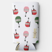 Rafraîchisseur Pour Canette Slim Ski d'hiver Gondola retro blanc (Recto)