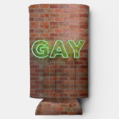 Rafraîchisseur Pour Canette Slim SlipperyJoe illuminé néon gay signe lumineux vif (Verso)