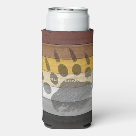 Rafraîchisseur Pour Canette Slim SlipperyJoe's Bear Pride drapeau de la texture du (Seltzer Verso)