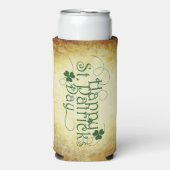 Rafraîchisseur Pour Canette Slim SlipperyJoe's Happy St. Patrick's Day trois feuill (Seltzer Recto)