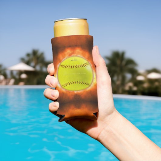 Rafraîchisseur Pour Canette Slim SlipperyJoe's jaune balle de feu de balle de feu r (Piscine in situ)