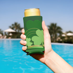 Rafraîchisseur Pour Canette Slim SlipperyJoe's Saint Patrick's Day trèfle à trois f