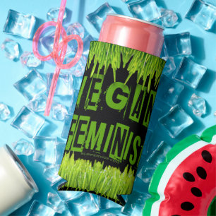 Rafraîchisseur Pour Canette Slim SlipperyJoe's Vegan feminist grass word block lett