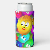 Rafraîchisseur Pour Canette Slim Smiley Faces Balloons Pattern-64171 (Seltzer Verso)