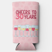 Rafraîchisseur Pour Canette Slim Soirée d'anniversaire de vin & kawaii pendant 30 a (Recto)