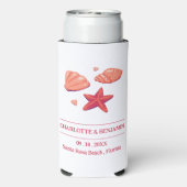 Rafraîchisseur Pour Canette Slim Soirée de mariage à Rustic Beach (Seltzer Verso)