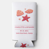 Rafraîchisseur Pour Canette Slim Soirée de mariage à Rustic Beach (Verso)